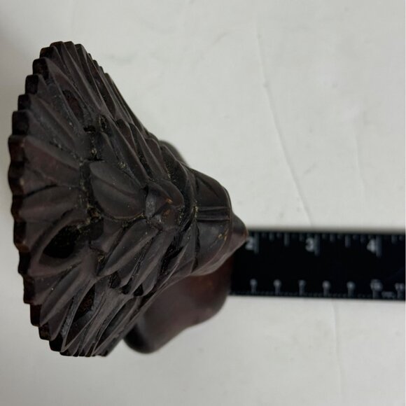 Wooden Carved Indigenous Woman Bust Sculpture Home Decor Native VTG Tribal - Picture 14 of 16